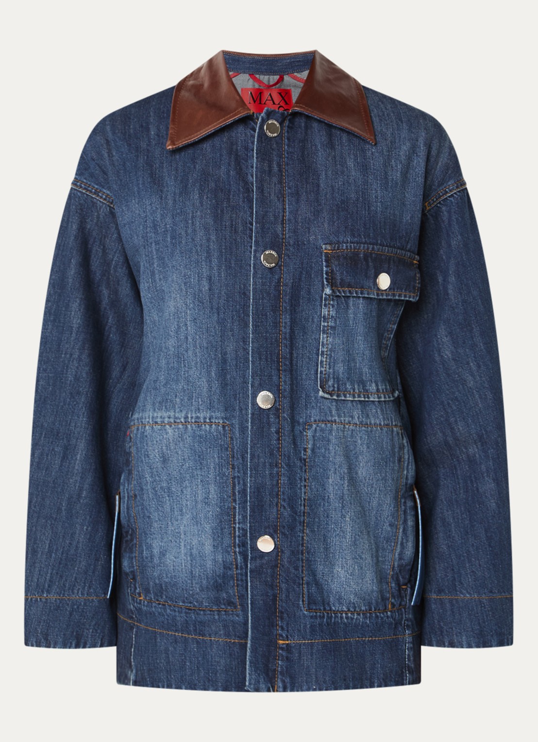 Max & Co Pelota spijkerjas met ritszakken - voorkant indigo