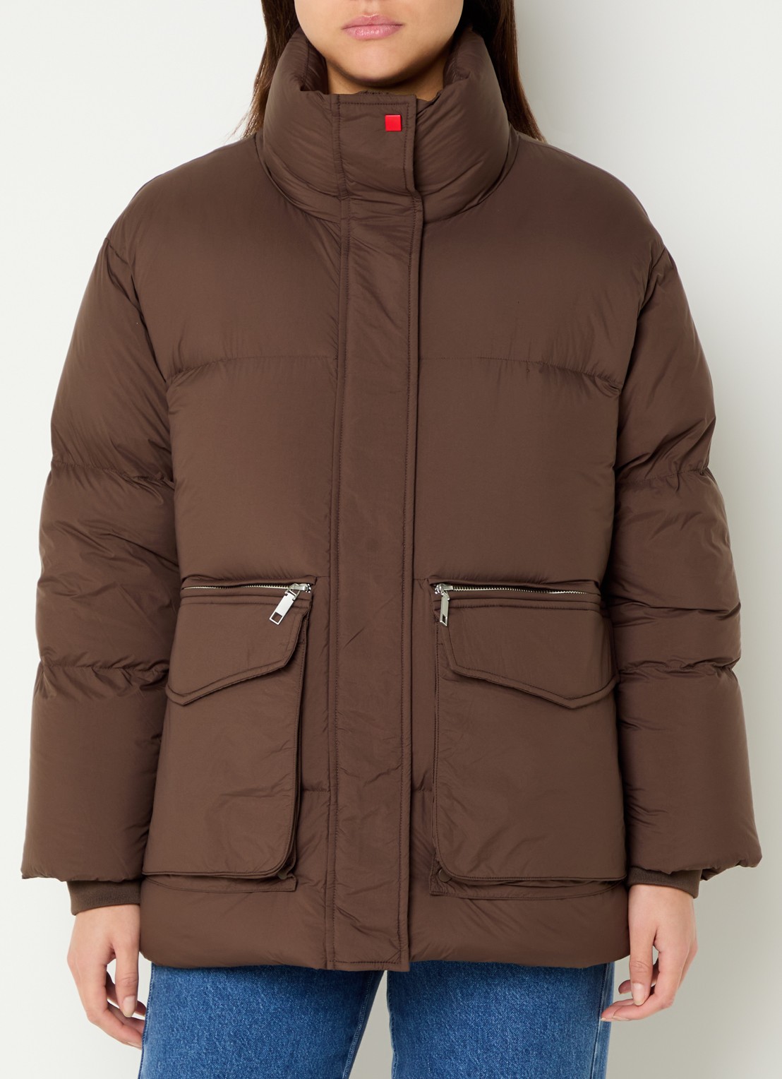 Max & Co Puffer jack met opgestikte zakken - detail 4 bruin