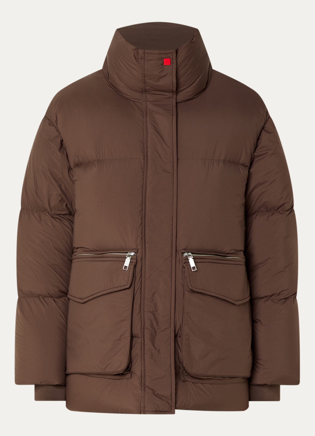 Max & Co Puffer jack met opgestikte zakken - voorkant 2 bruin
