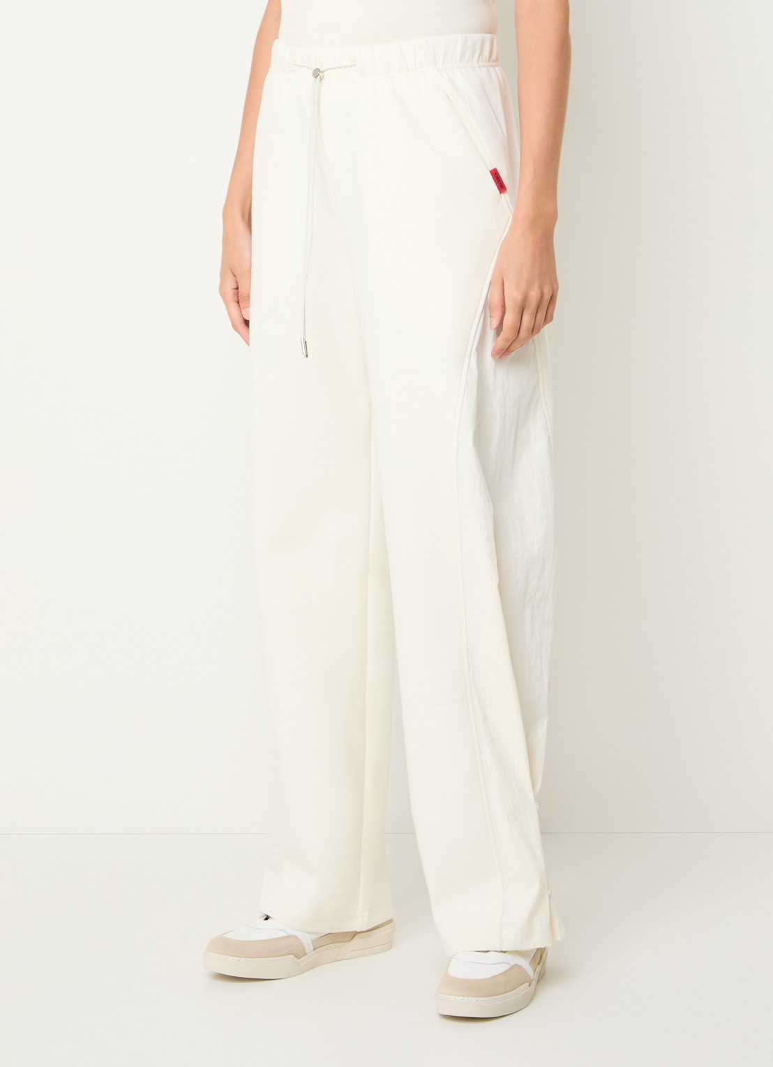 Max & Co Rivoli high waist straight fit joggingbroek met steekzakken - detail 4 gebroken wit