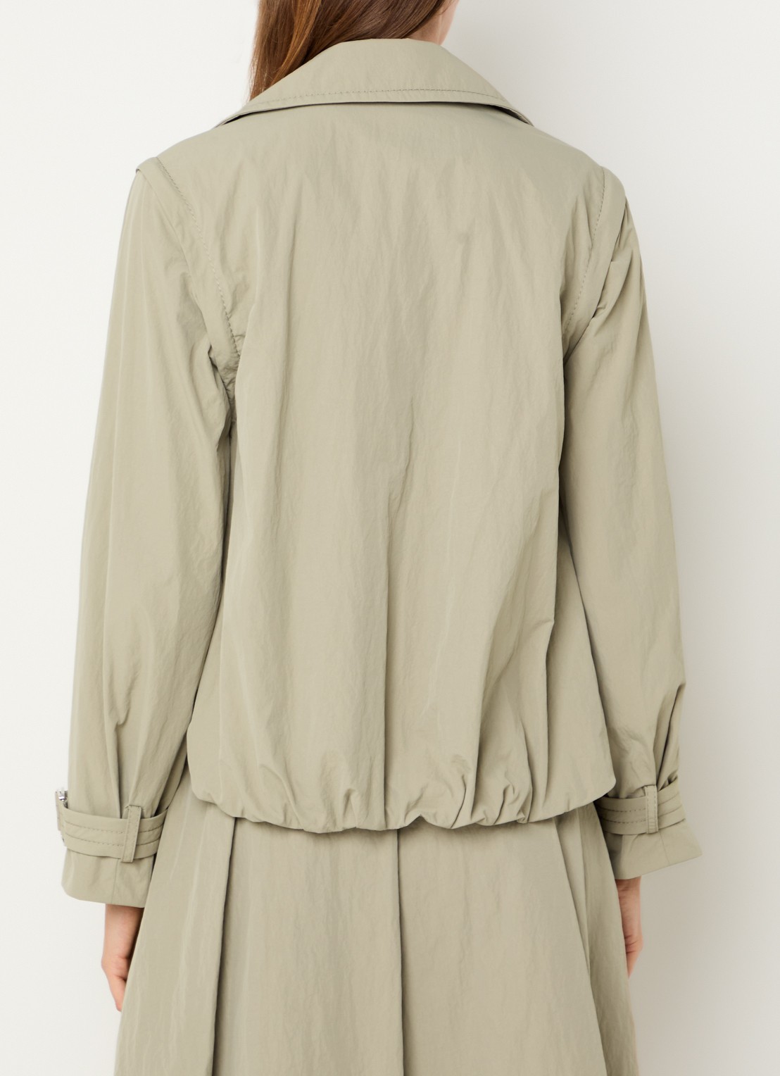 Max & Co Romeo double-breasted trenchcoat met steekzakken - achterkant 5 khaki