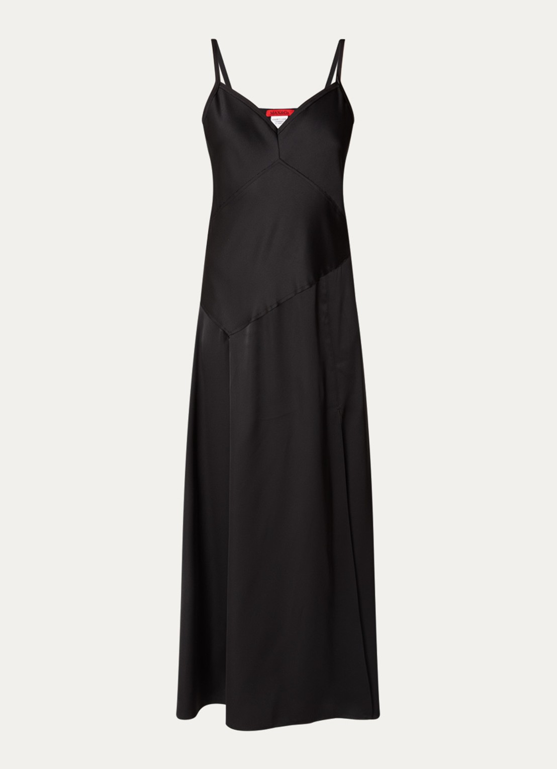Max & Co Sasia maxi jurk van satijn met split - voorkant zwart