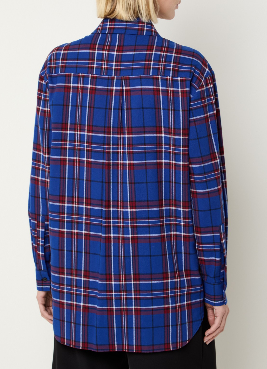 Max & Co Scoli blouse met ruitdessin en strass - achterkant 4 kobaltblauw