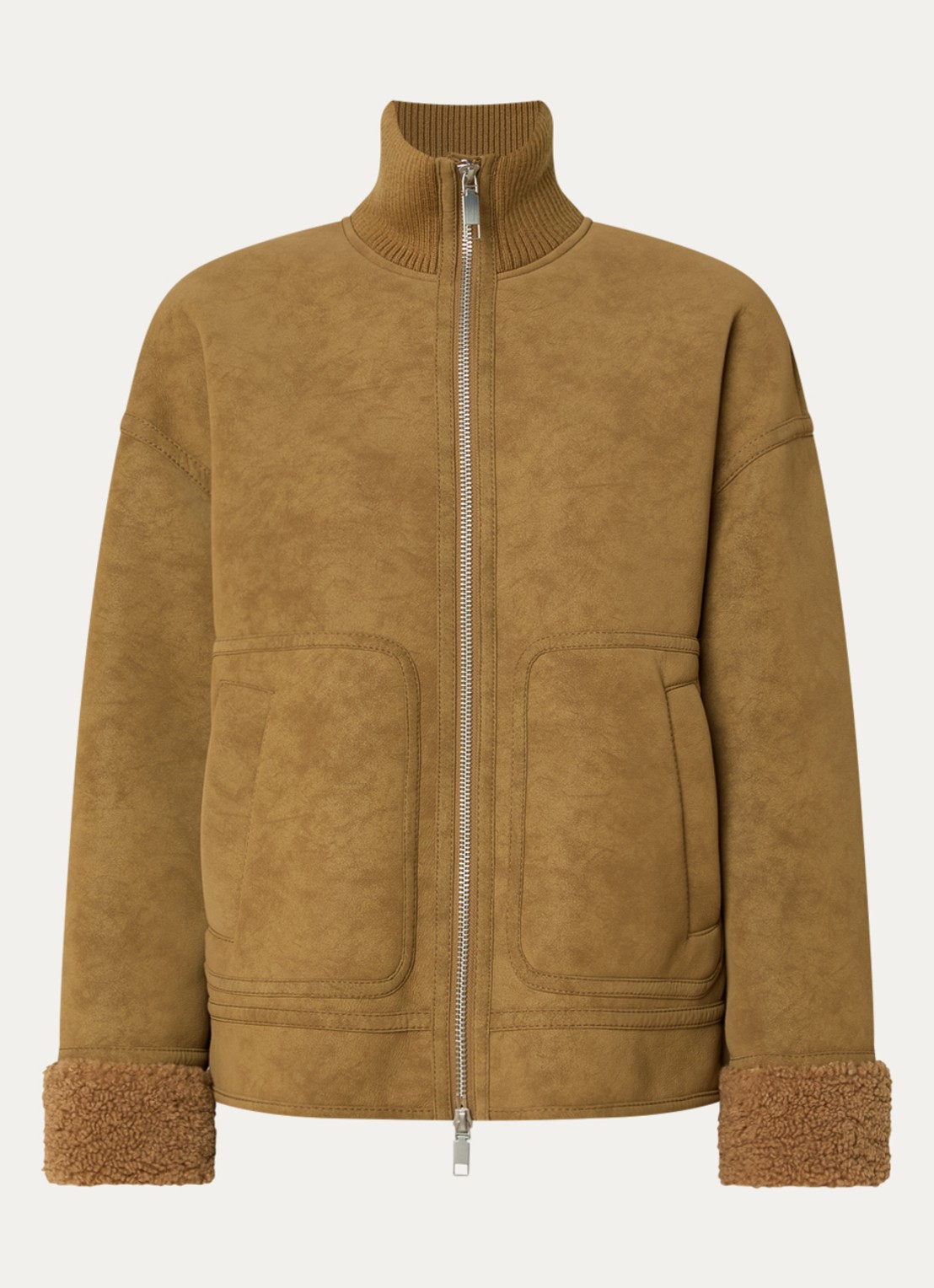 Max & Co Selva jack met opstaande kraag - voorkant 3 camel