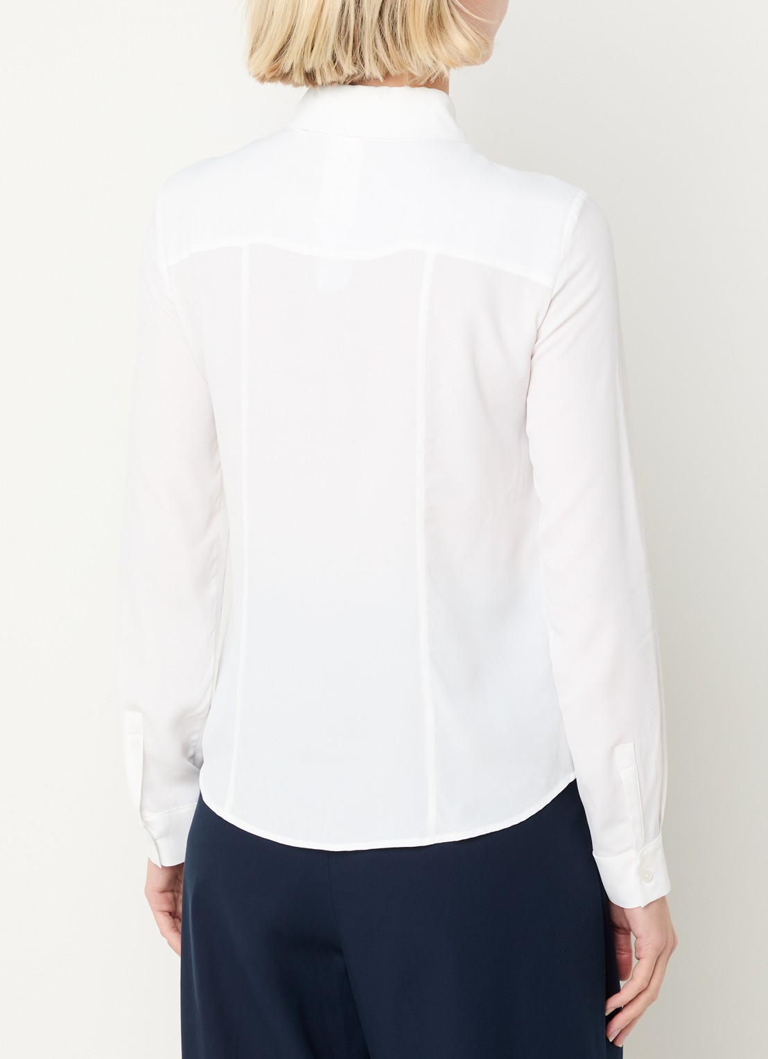 Max & Co Semi-transparante blouse met sjaalkraag - achterkant 4 wit
