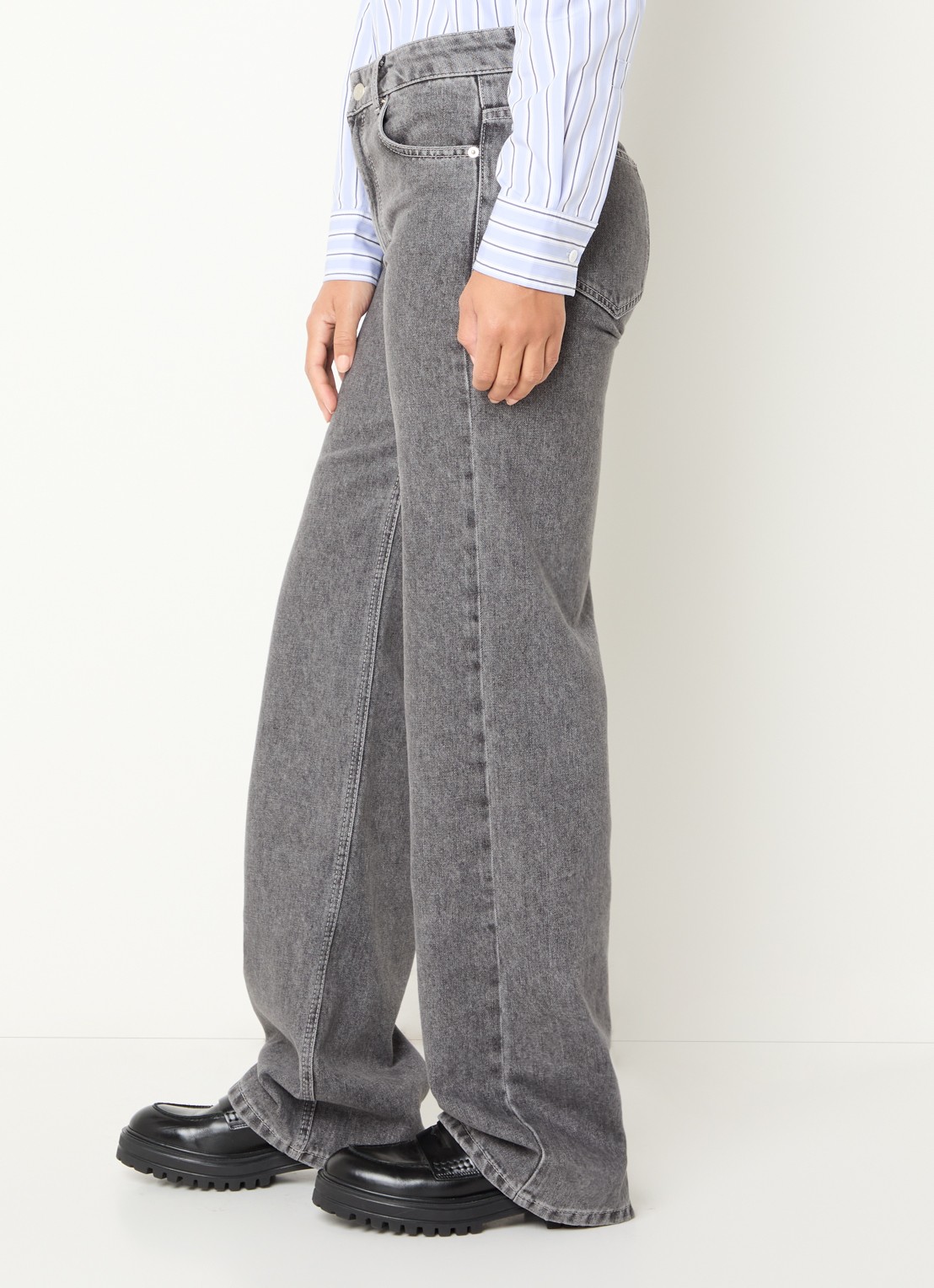Max & Co Senior high waist loose fit jeans met gekleurde wassing - detail 2 grijs