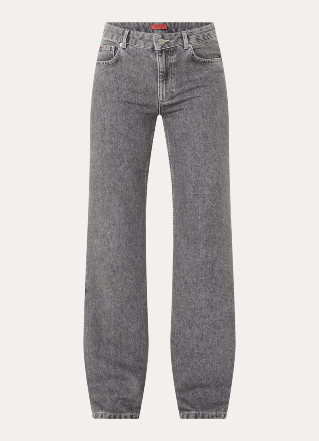 Max & Co Senior high waist loose fit jeans met gekleurde wassing - voorkant 4 grijs