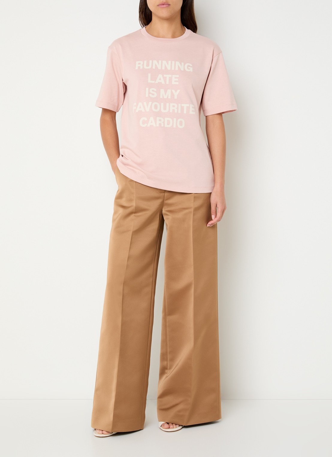 Max & Co T-shirt met print - voorkant 2 lichtroze