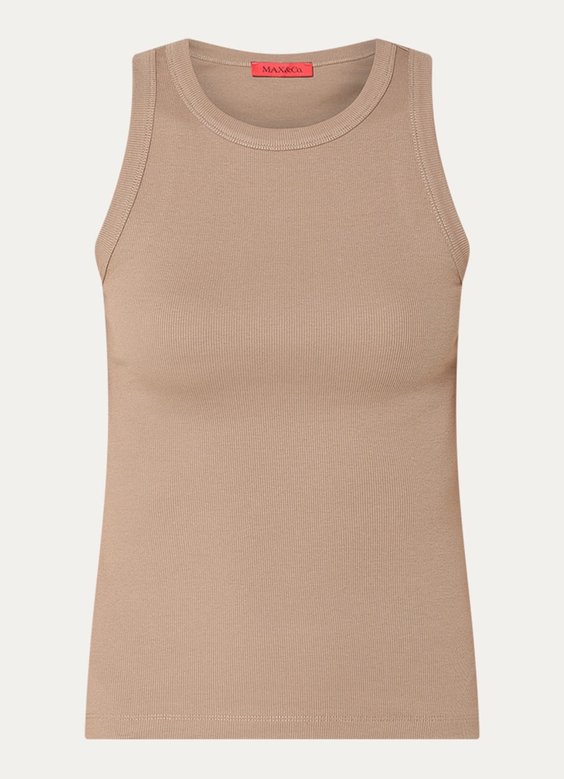 Max & Co Tanktop met ronde hals - voorkant 3 donkerbeige