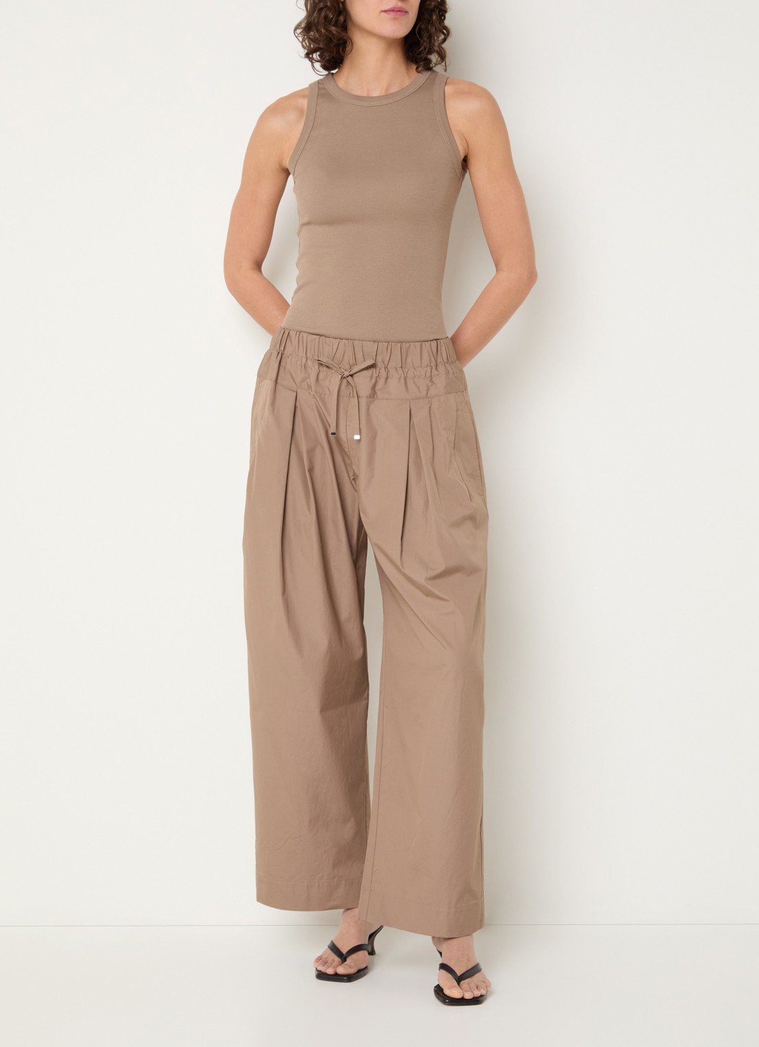 Max & Co Tanktop met ronde hals - voorkant 4 donkerbeige