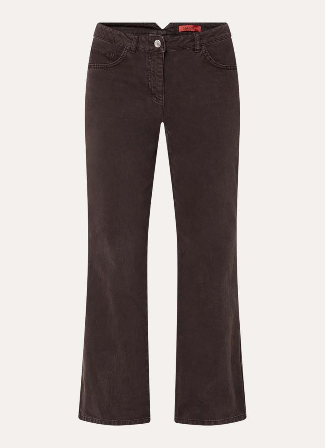 Max & Co Zinia high waist straight leg jeans met gekleurde wassing - voorkant 3 donkerbruin