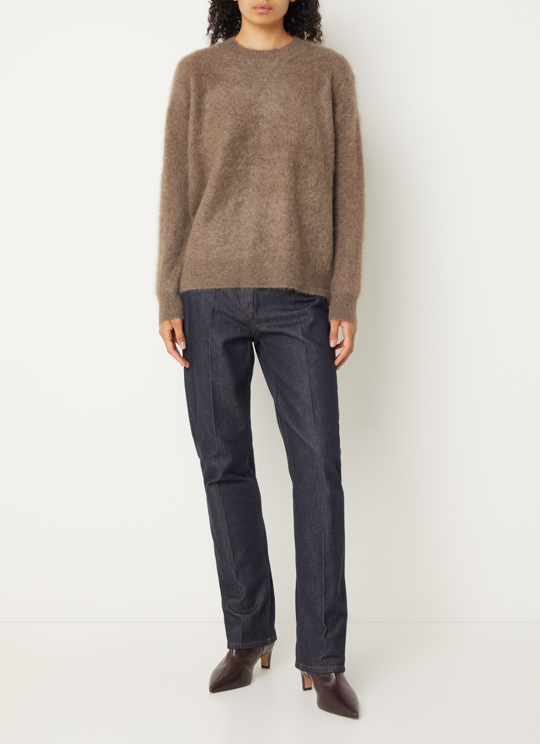 Max Mara Abbono high waist slim fit jeans met donkere wassing - voorkant 4 indigo
