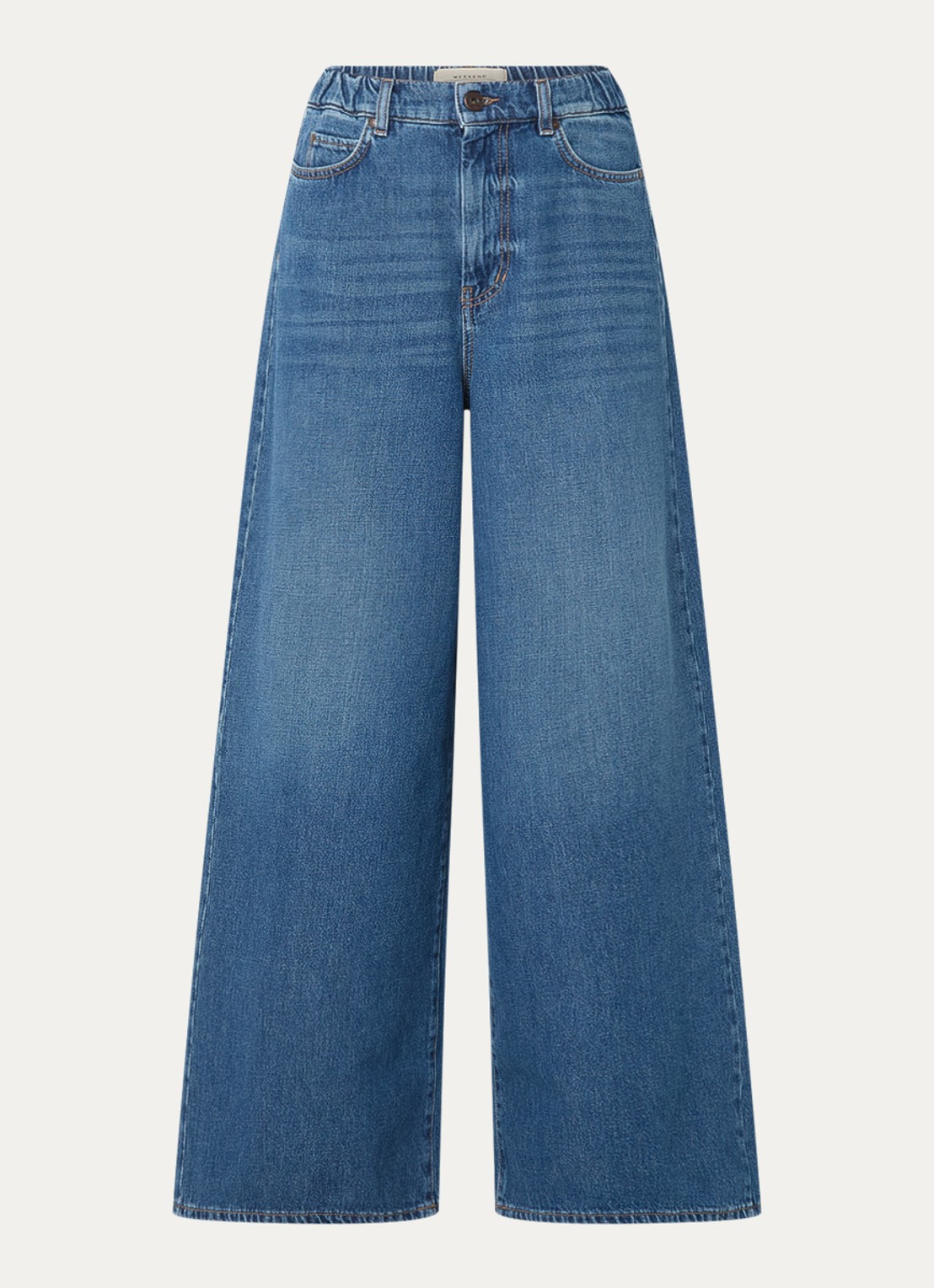 Max Mara Abitata high waist wide leg jeans met medium wassing - voorkant 4 indigo