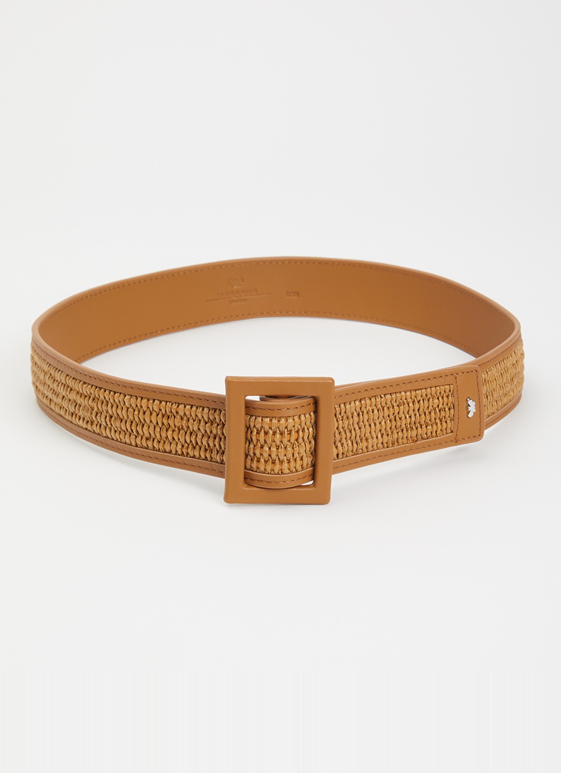 Max Mara Abocca riem met structuur - voorkant camel