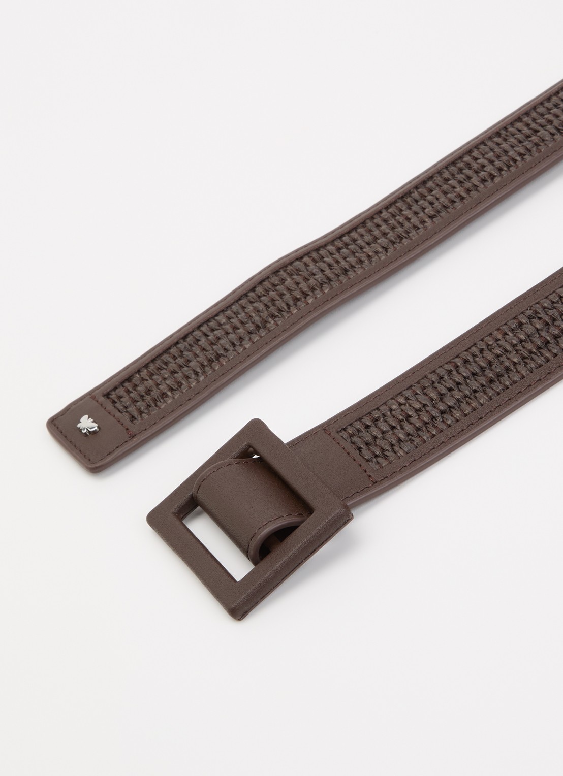Max Mara Abocca riem met structuur - detail donkerbruin