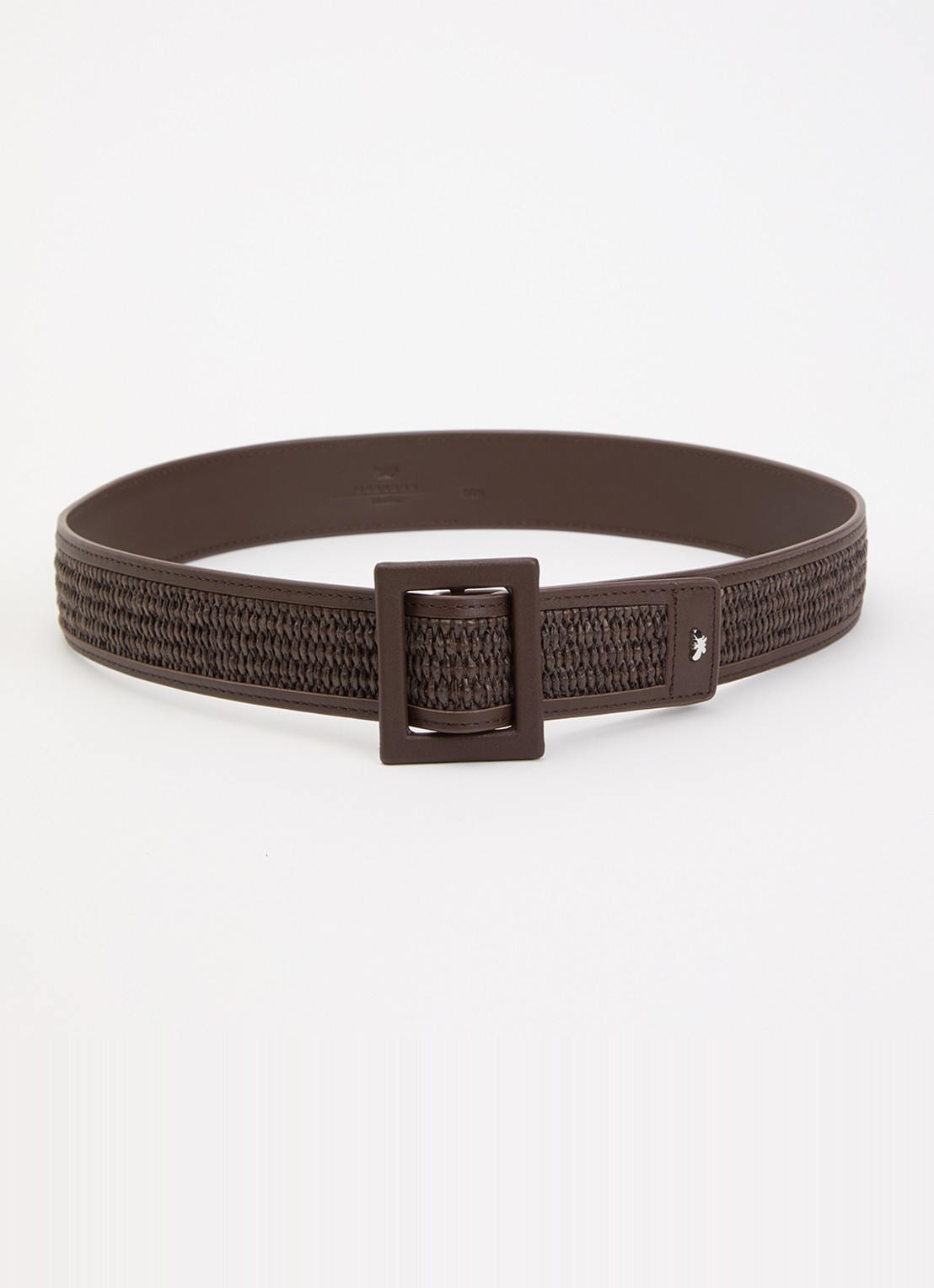 Max Mara Abocca riem met structuur - voorkant 2 donkerbruin