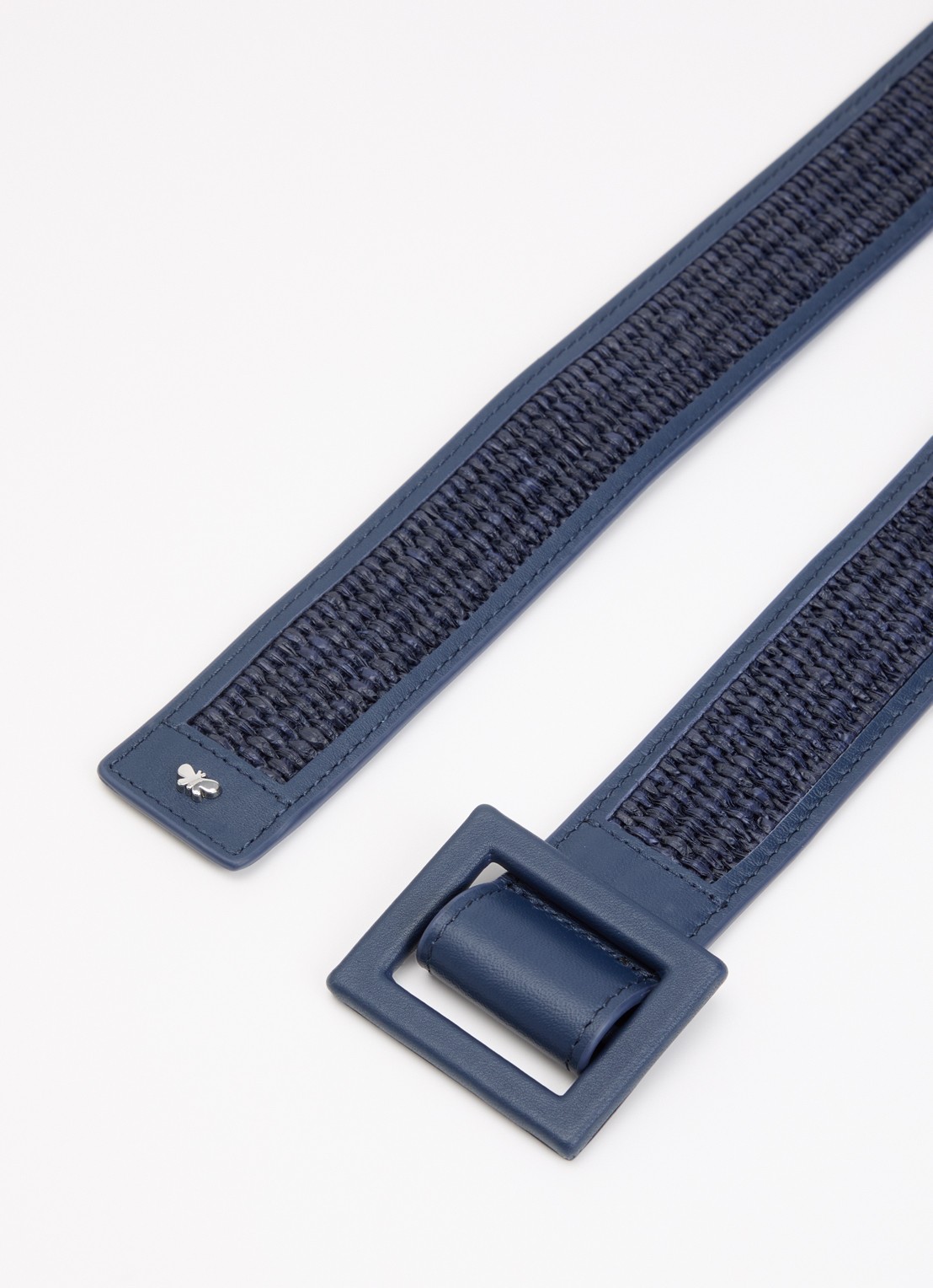 Max Mara Abocca riem met structuur - detail 2 donkerblauw
