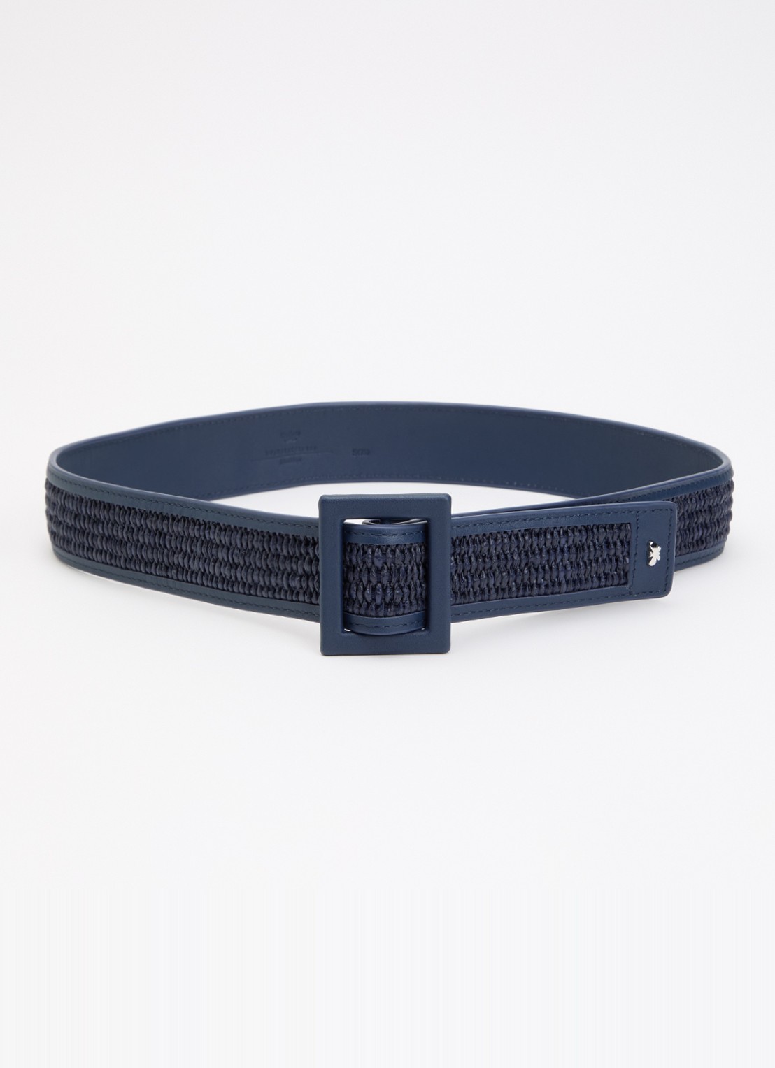 Max Mara Abocca riem met structuur - voorkant donkerblauw