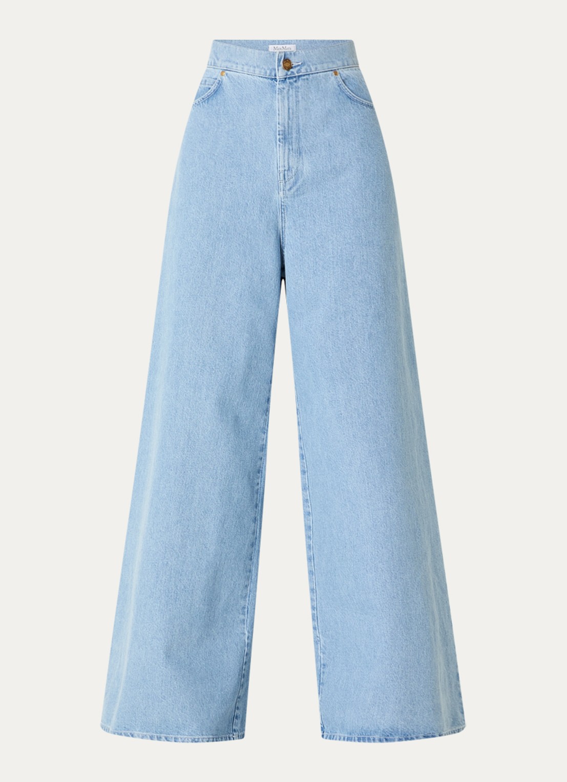 Max Mara Affari high waist wide leg jeans met lichte wassing - voorkant 4 indigo