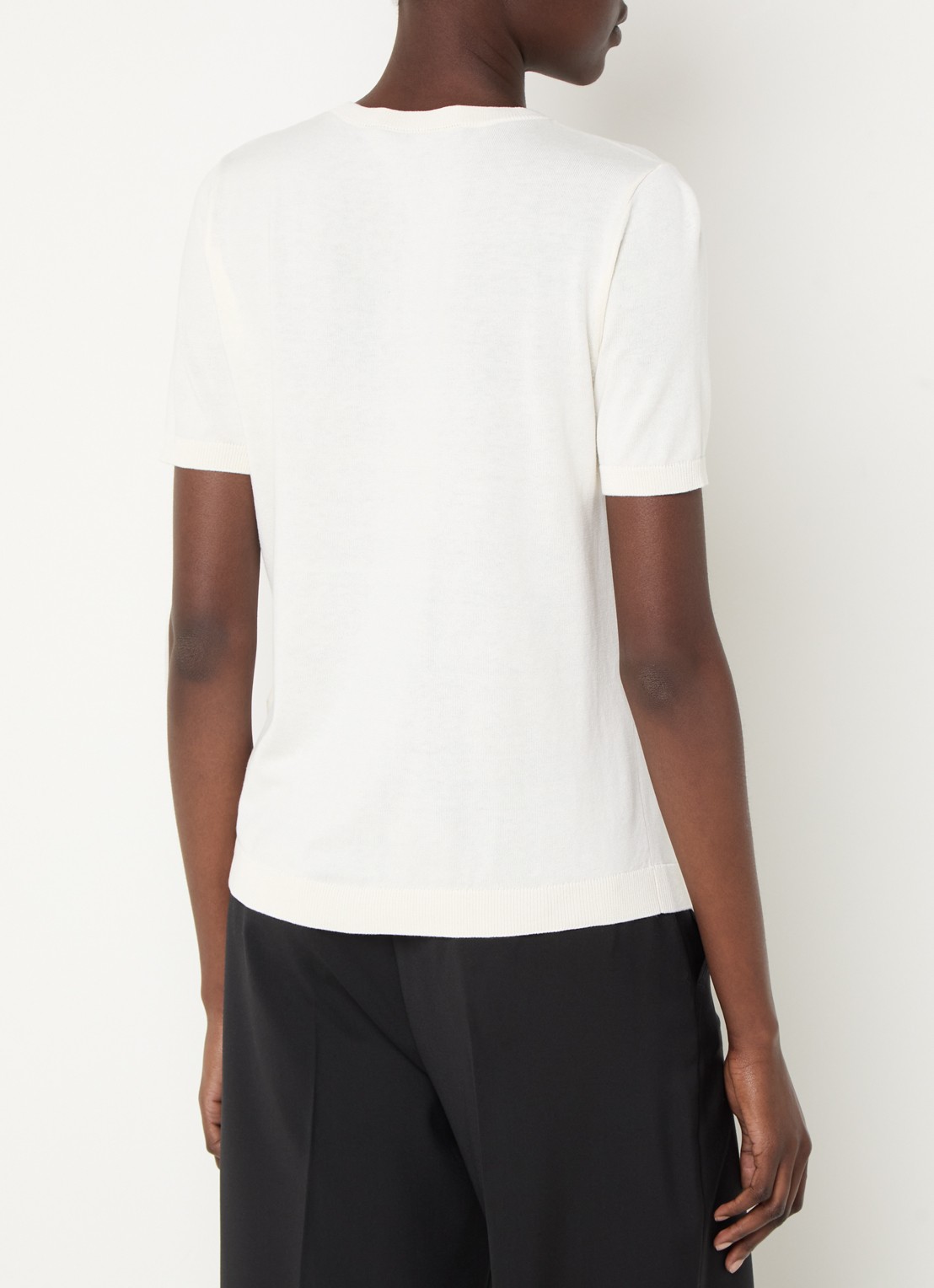 Max Mara Agro T-shirt in zijdeblend - achterkant 4 gebroken wit