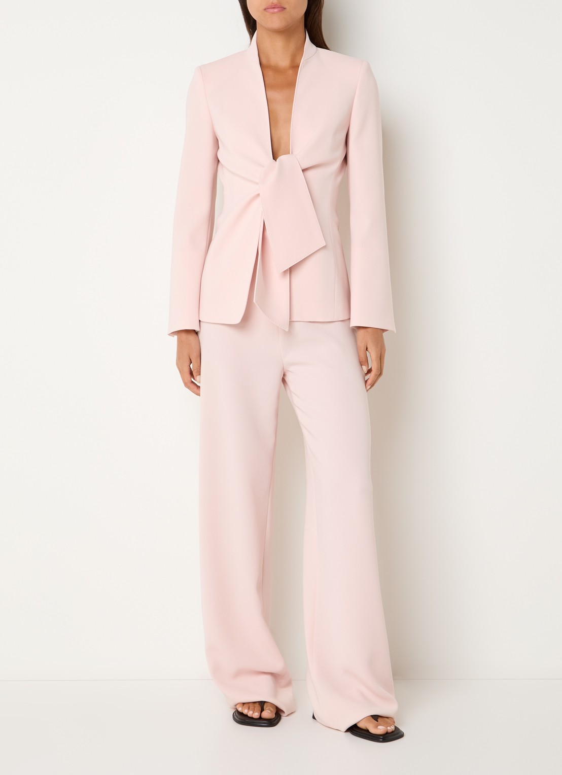 Max Mara Alaggio high waist loose fit pantalon - voorkant 4 lichtroze
