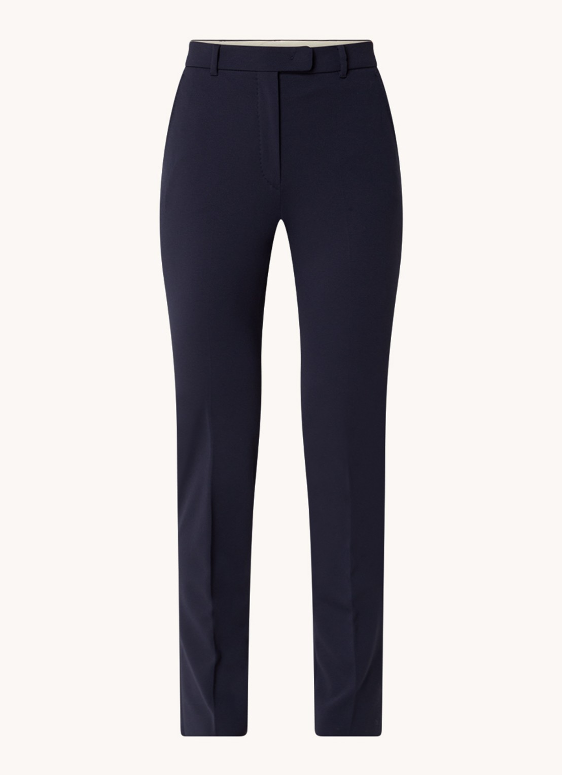 Max Mara Ananas high waist slim fit pantalon met steekzakken - voorkant 2 donkerblauw