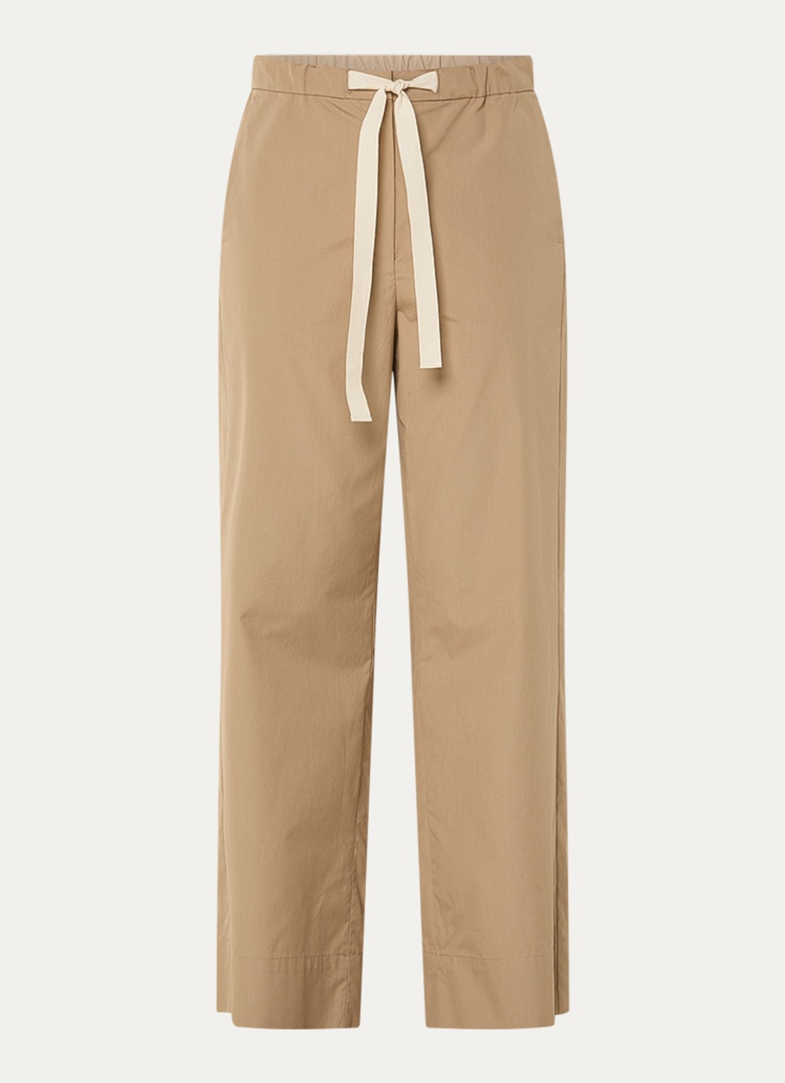 Max Mara Argento high waist straight fit pantalon met steekzakken - voorkant 3 zand