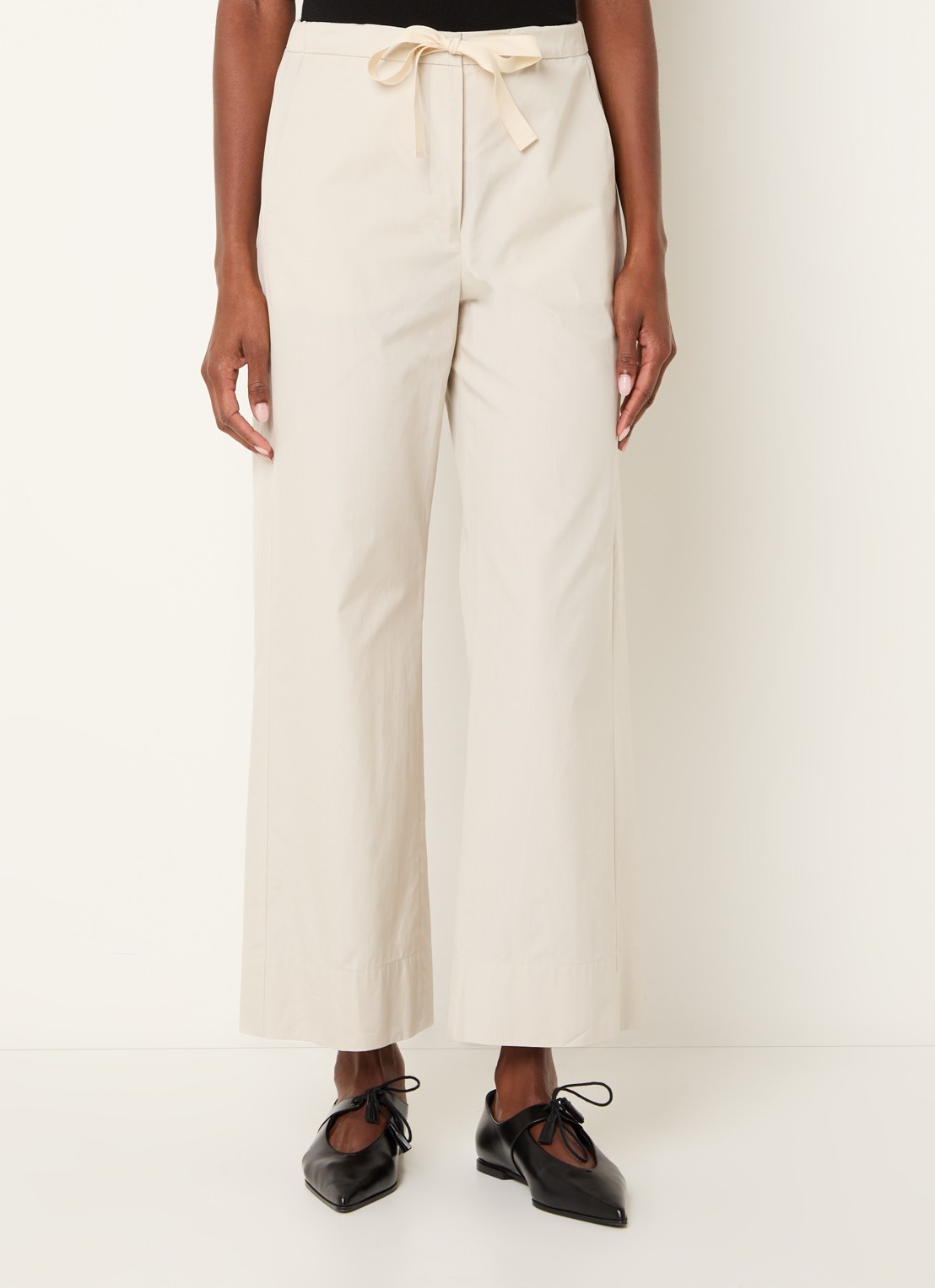 Max Mara Argento high waist straight fit pantalon met steekzakken - detail 4 wit