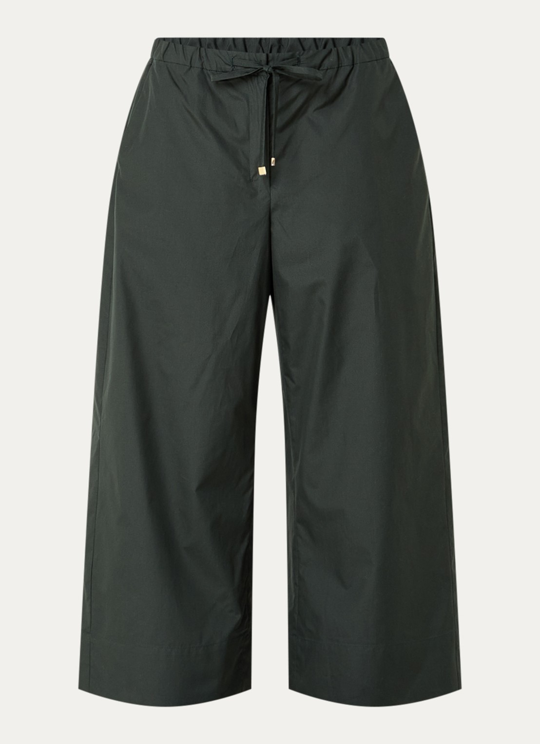 Max Mara Aureo high waist wide fit broek met strikceintuur - voorkant 2 donkergroen