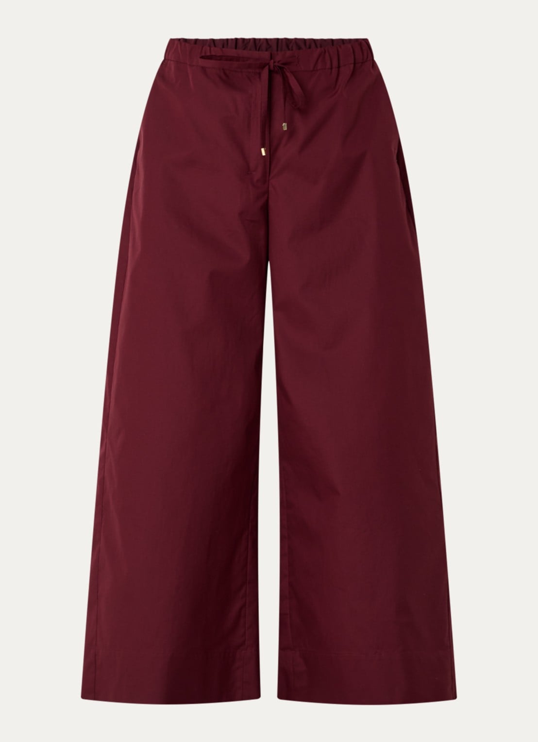 Max Mara Aureo high waist wide fit broek met strikceintuur - voorkant 2 bordeauxrood