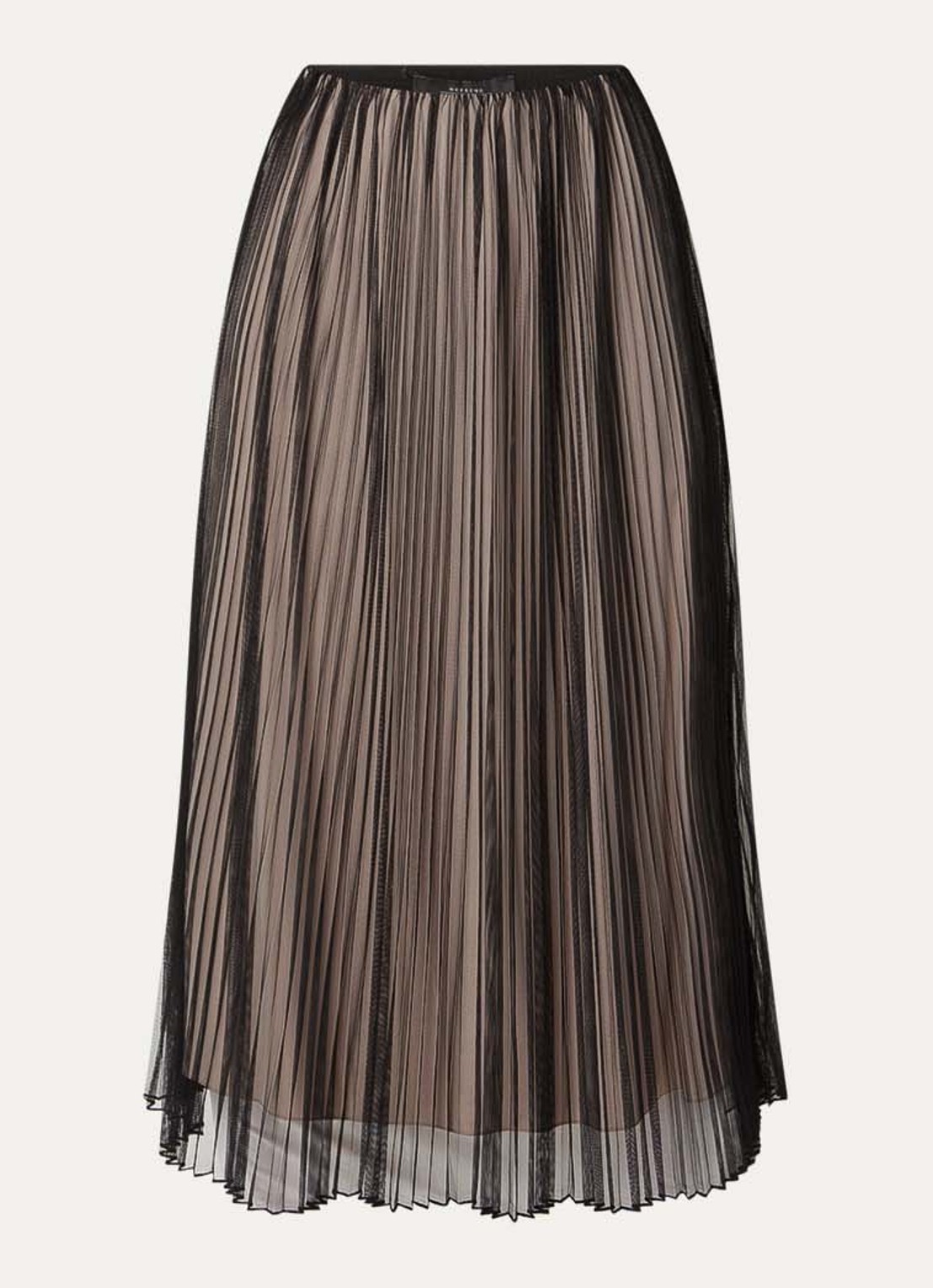 Max Mara Baby high waist midi rok met plissé - voorkant 3 zwart