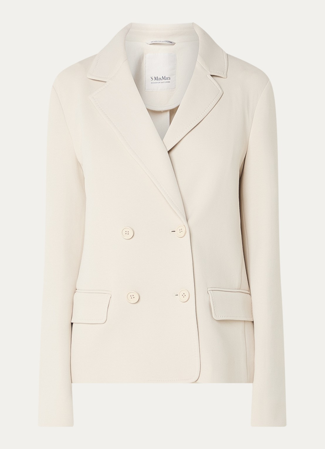Max Mara Badia double-breasted blazer met klepzakken - voorkant 2 beige