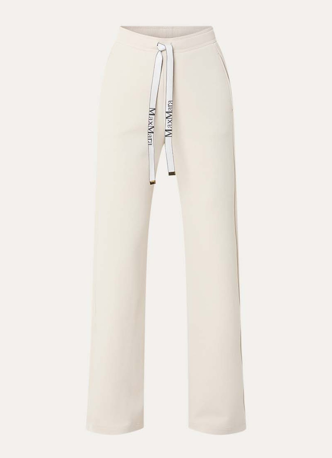 Max Mara Bali high waist straight fit broek met steekzakken - voorkant 2 vanillegeel