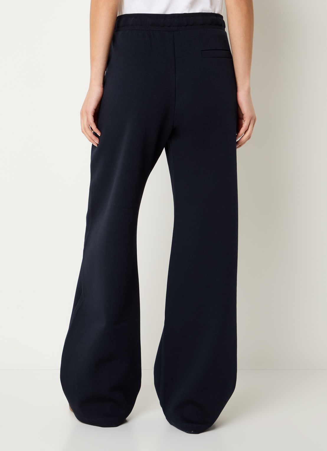 Max Mara Bali high waist straight fit broek met steekzakken - achterkant 2 donkerblauw