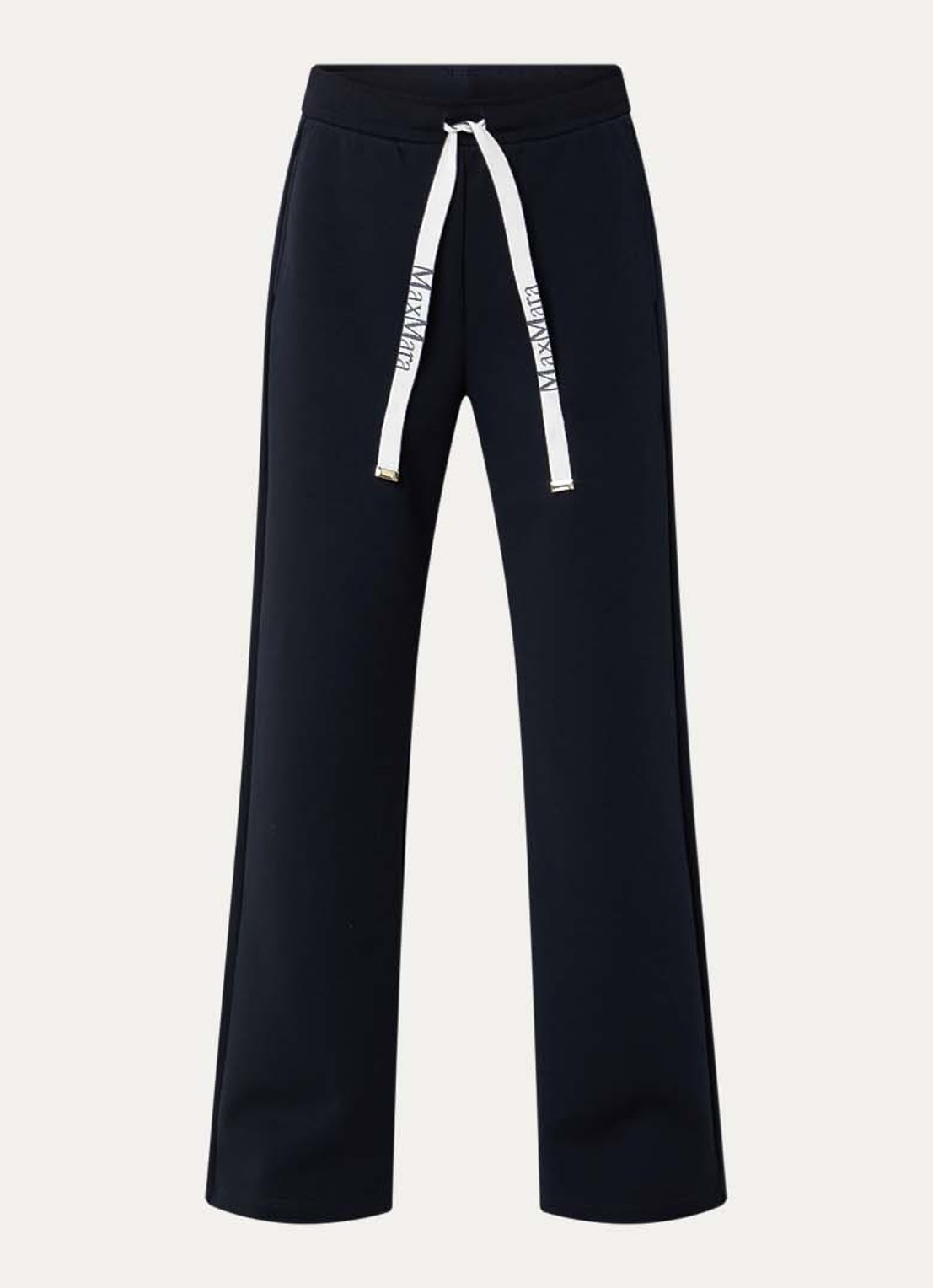 Max Mara Bali high waist straight fit broek met steekzakken - voorkant 3 donkerblauw