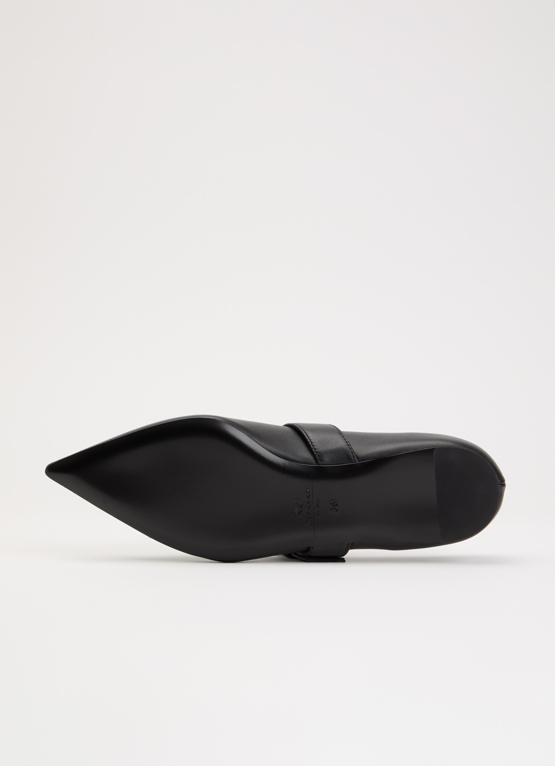 Max Mara Ballerina van kalfsleer met gespdetail - detail 5 zwart