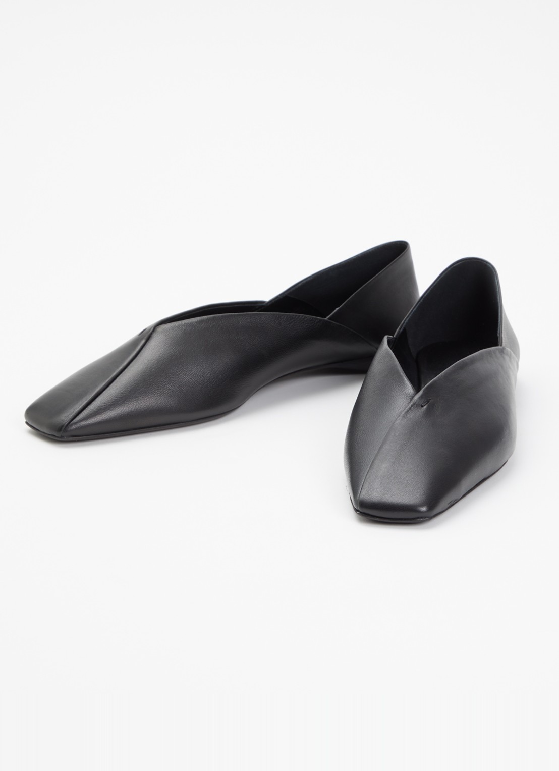 Max Mara Ballerina van kalfsleer - detail 3 zwart
