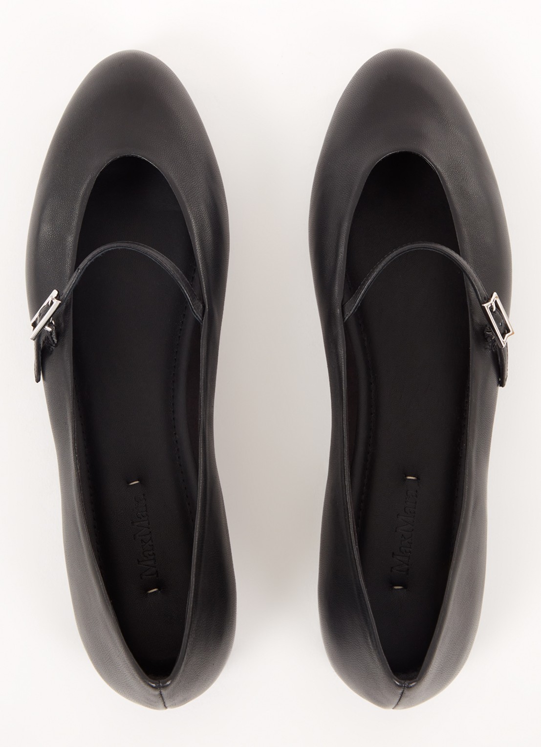 Max Mara Ballerina van lamsleer - detail 3 zwart
