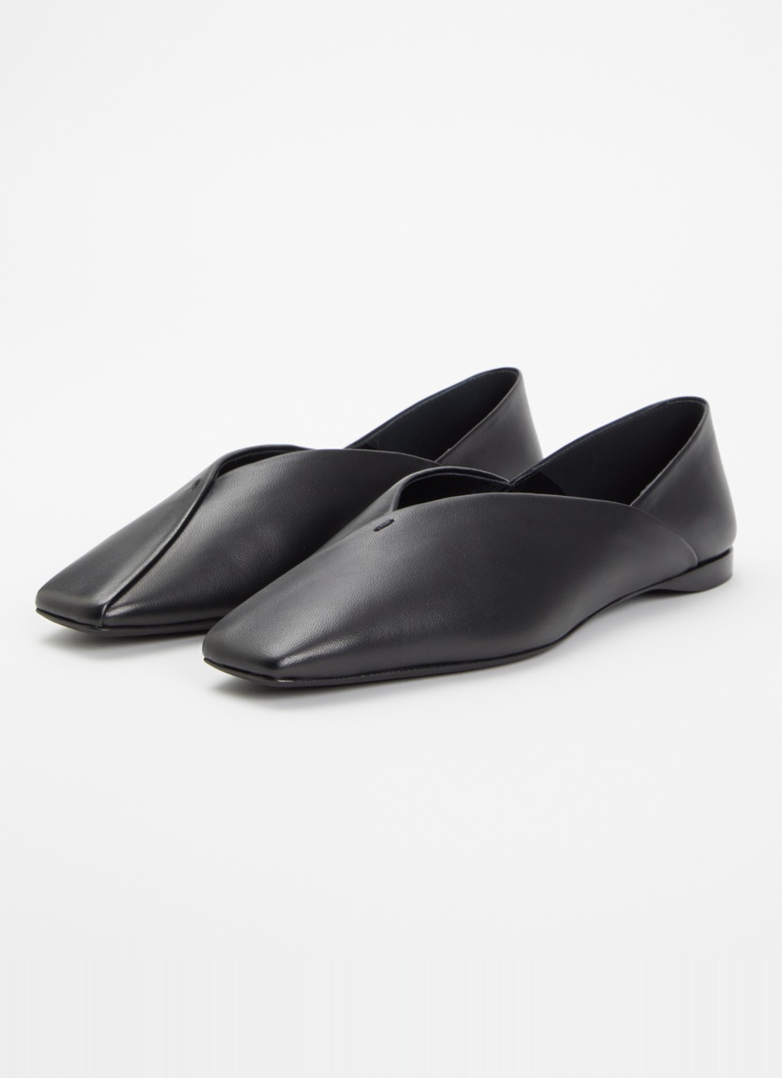 Max Mara Ballerina van lamsleer - detail 3 zwart