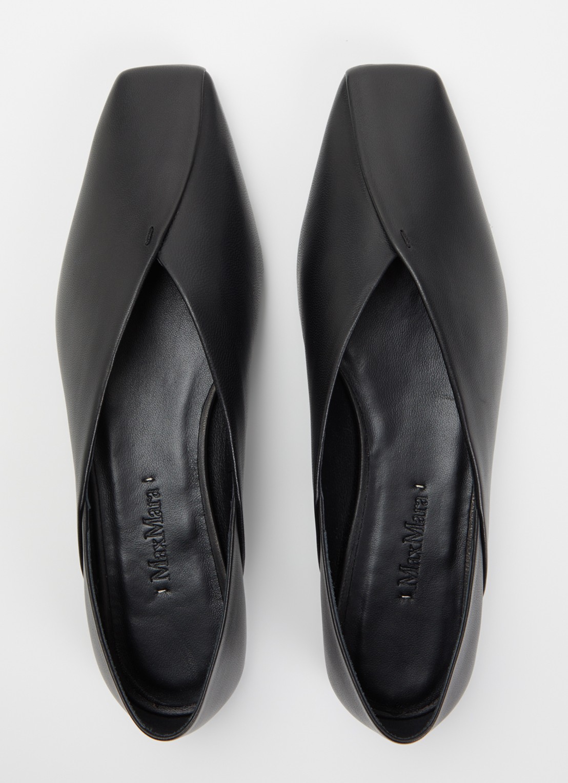 Max Mara Ballerina van lamsleer - detail 5 zwart