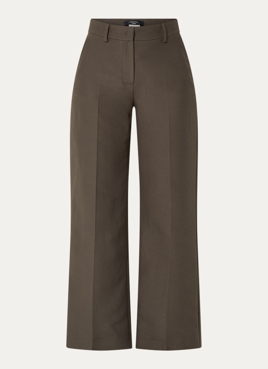 Max Mara Ballo high waist wide fit pantalon met steekzakken - voorkant 3 bruin