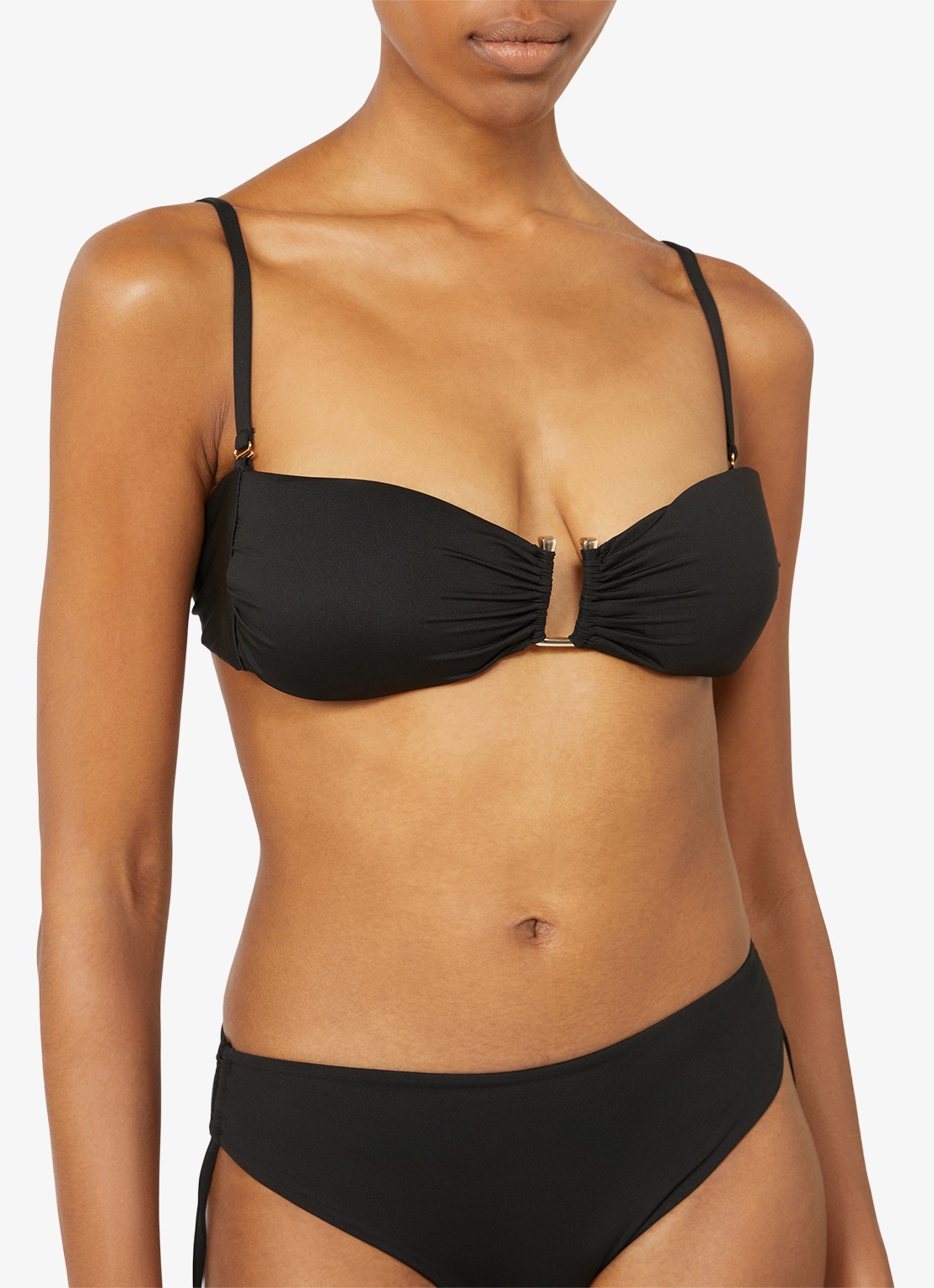Max Mara Bandeau bikinitop met afneembare bandjes - detail 5 zwart