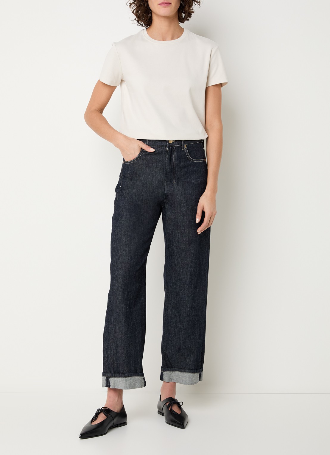 Max Mara Bella T-shirt met logoprint - voorkant 3 ivoor