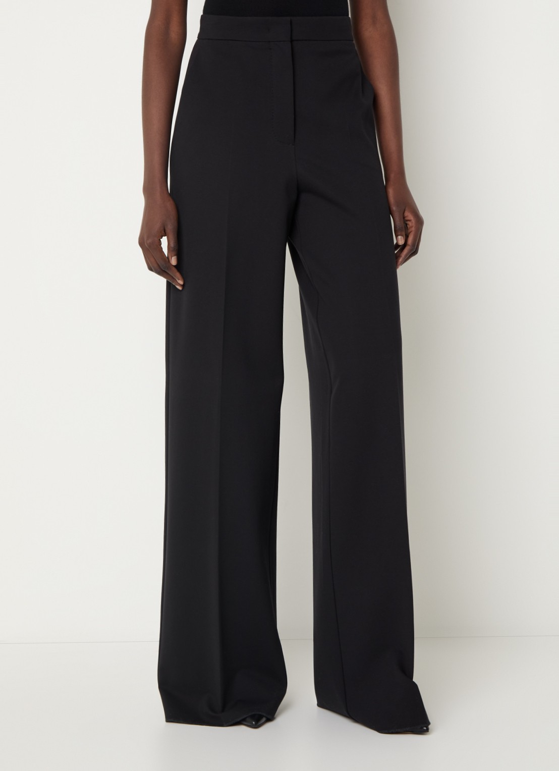 Max Mara Biada high waist wide fit pantalon met steekzakken - detail zwart