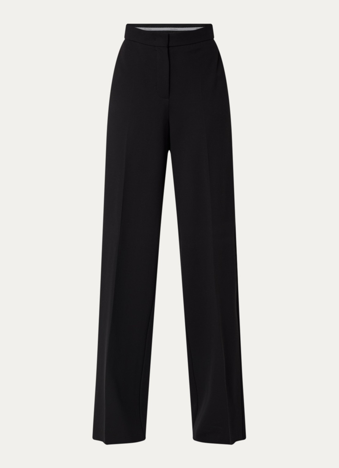 Max Mara Biada high waist wide fit pantalon met steekzakken - voorkant 2 zwart