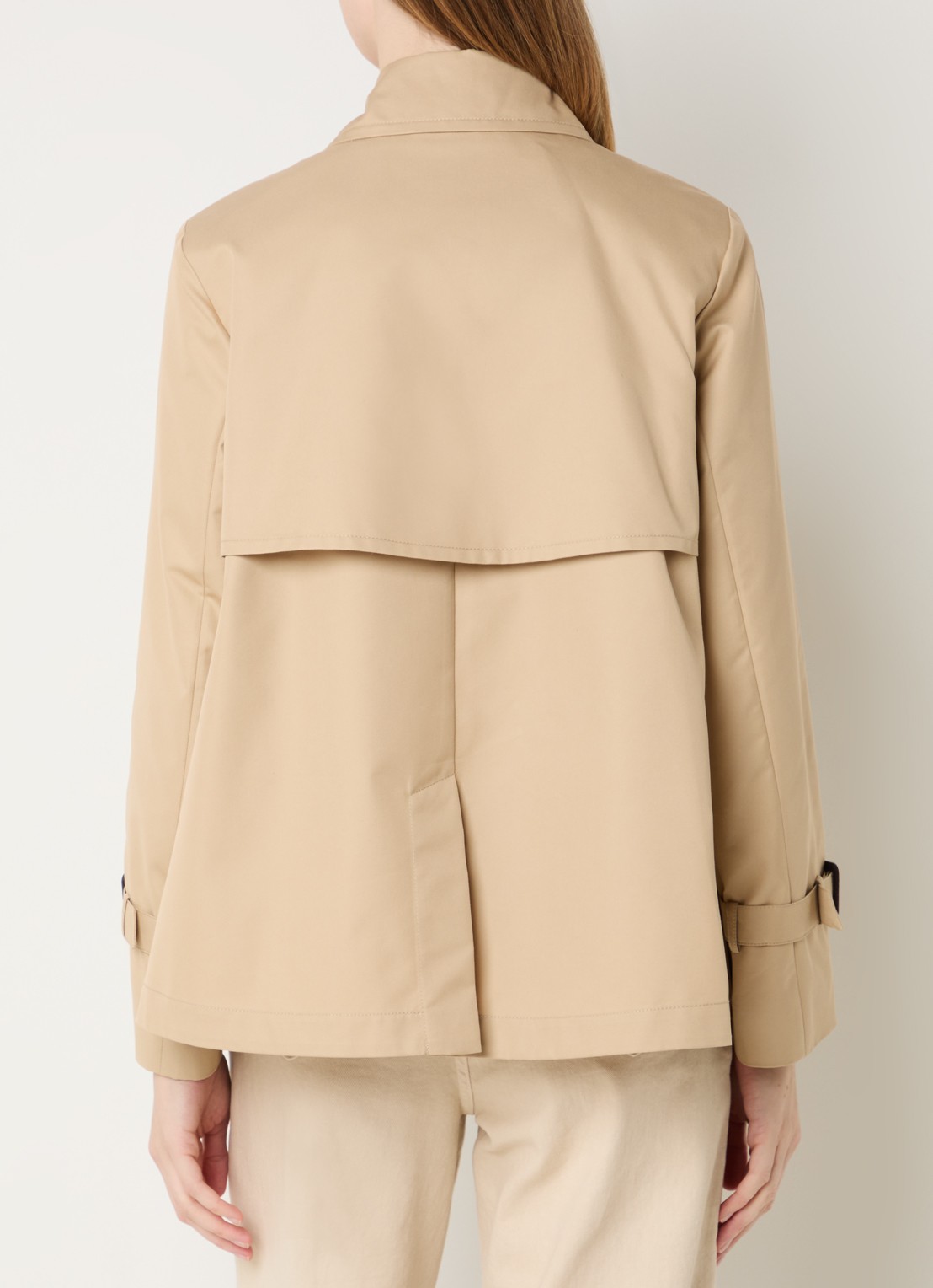 Max Mara Biglia double-breasted trenchcoat met split - achterkant 3 beige