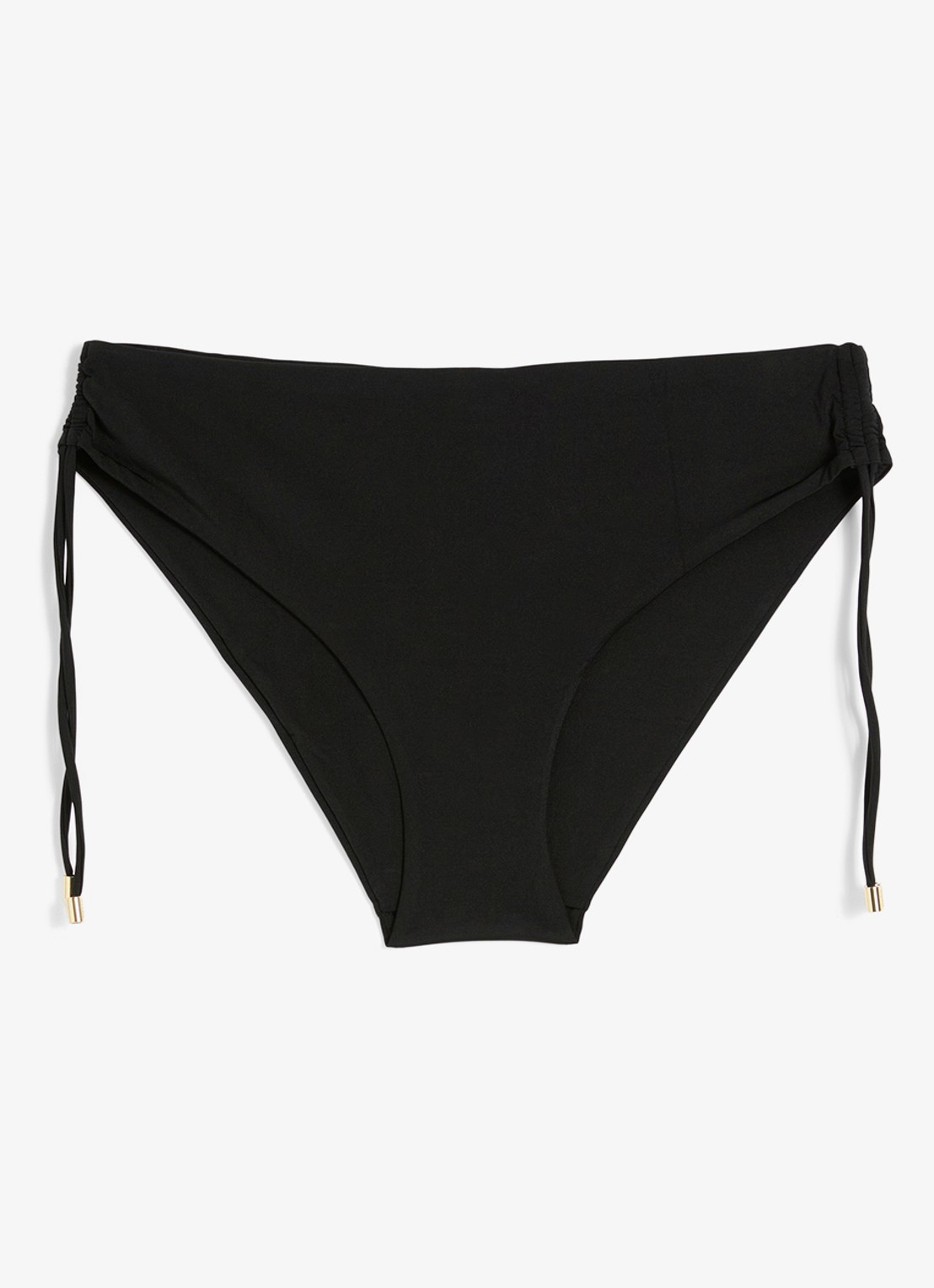 Max Mara Bikinislip met plooidetail - voorkant 2 zwart