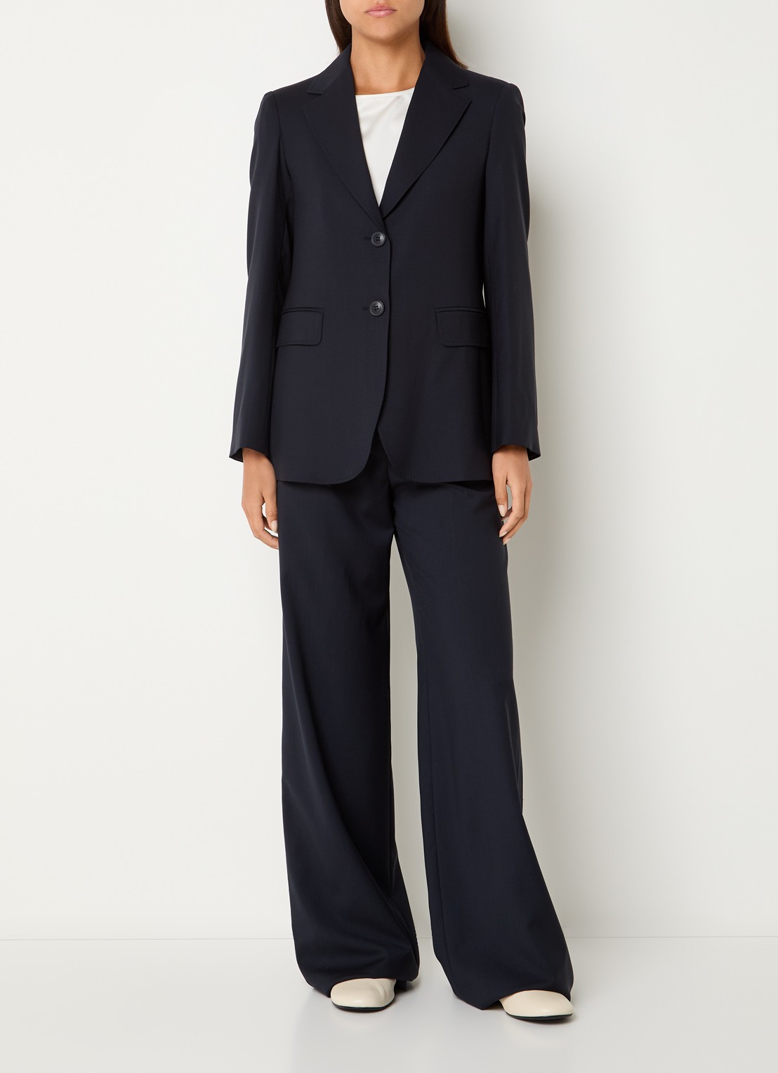 Max Mara Blazer met klepzakken - voorkant 4 donkerblauw