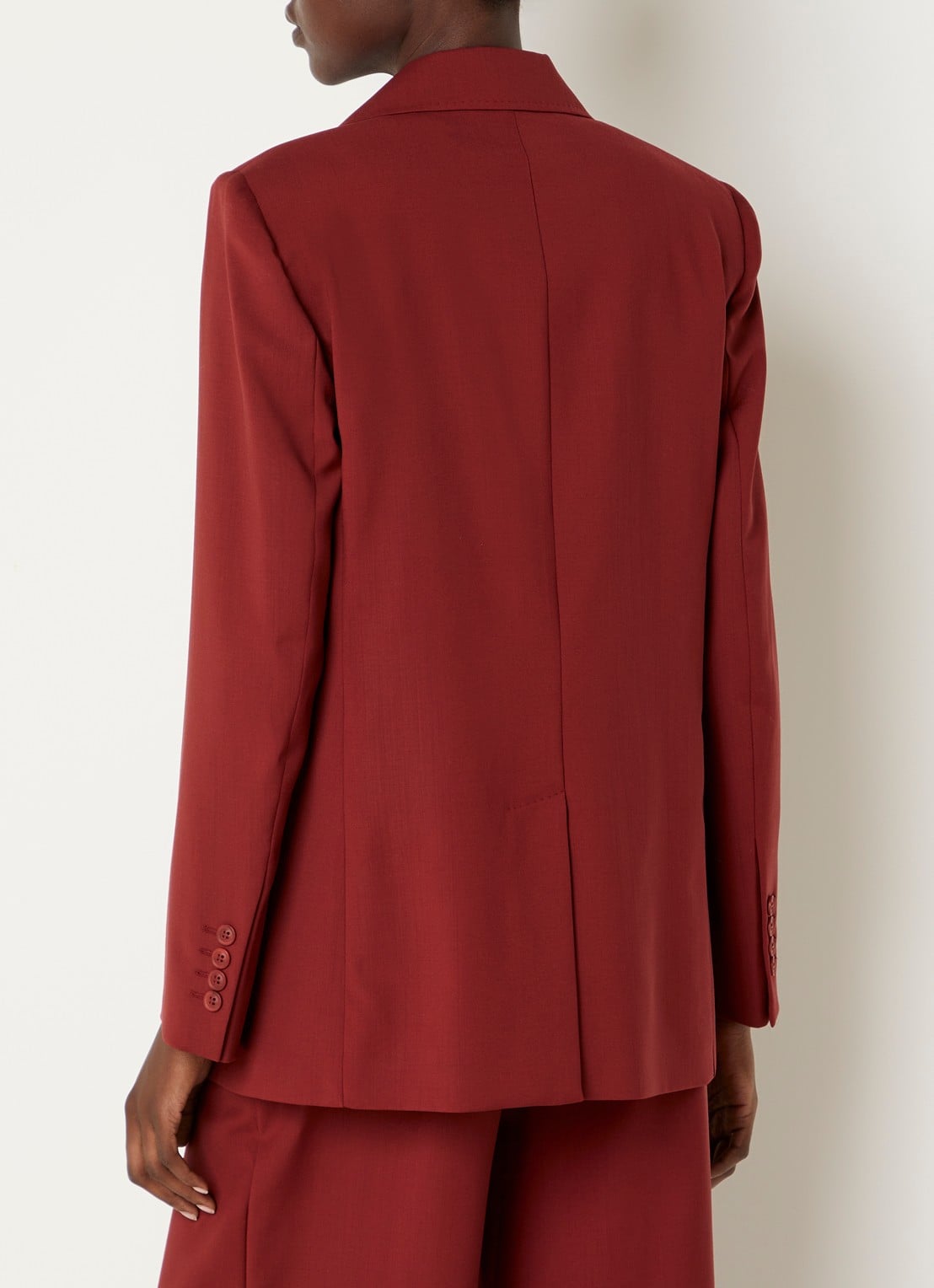 Max Mara Blazer met klepzakken - achterkant steenrood