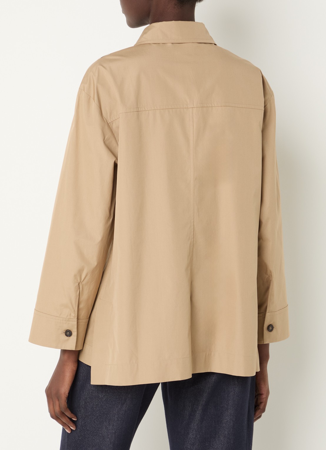 Max Mara Blouse met borstzak - achterkant 4 beige